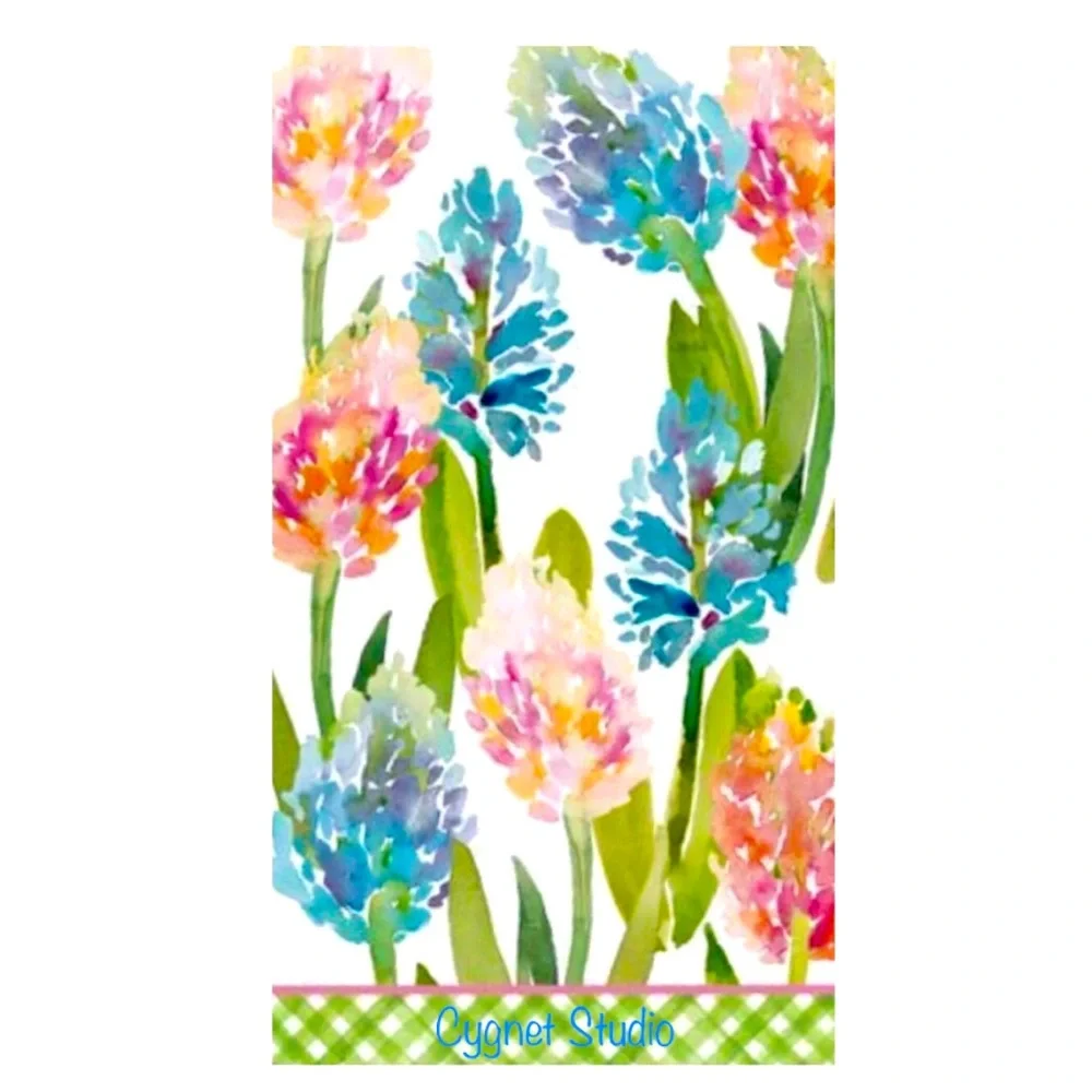 Blueink Studios Hyacinth Garden Guest Towel Napkins (6231), 32 ct